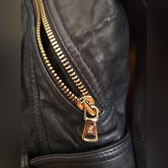 Massimo Dutti Leather Biker Style Jacket. Size S - Picture 9 of 11